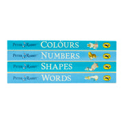Beatrix Potter Peter Rabbit My First Little Library box set of board books with words, shapes, numbers, and colors for young children.