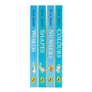 Beatrix Potter Peter Rabbit My First Little Library board books box set, featuring words, shapes, numbers, and colors for young children.
