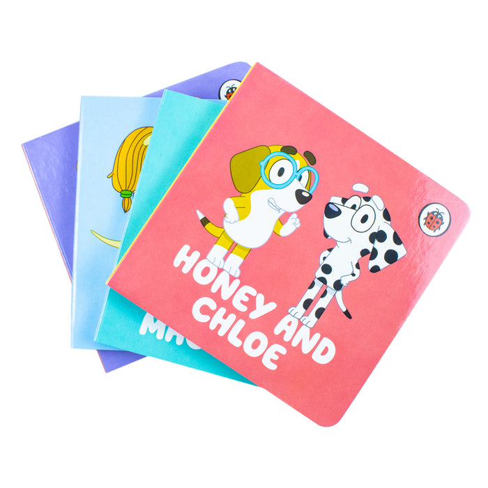Bluey and Friends Little Library 4 Board Book Collection Box Set (Snickers and Coco, Honey and Chloe) - The Book Bundle