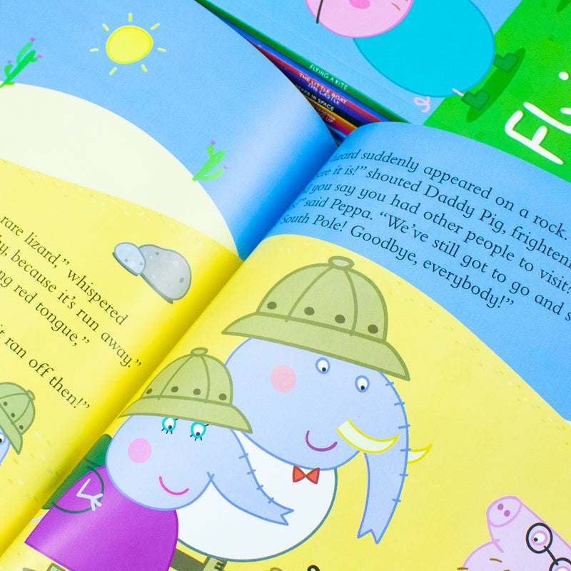Set of 10 Peppa Pig children's books by Penguin Ltd, including Peppa Goes Around the World and The Little Boat, colorful covers.