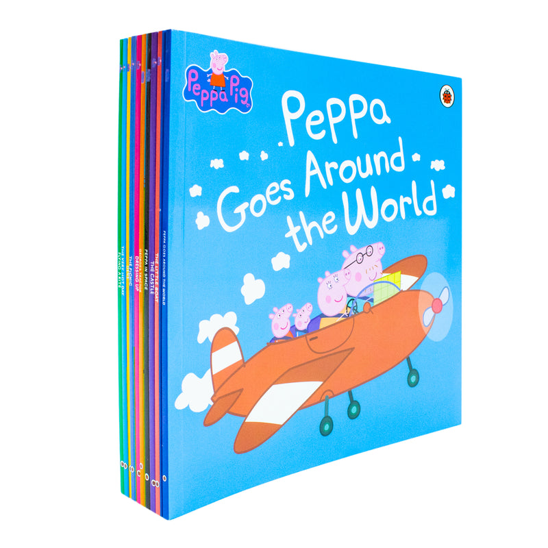 Set of 10 Peppa Pig children's books including "Peppa Goes Around the World" and "The Little Boat" by Penguin Ltd.