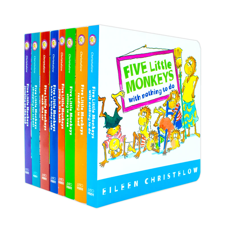 Five Little Monkeys Adventures 8 Books Collection Box Set By Eileen Christelow (Jumping on the Bed) - The Book Bundle