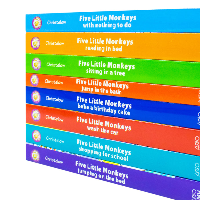 Five Little Monkeys Adventures 8 Books Collection Box Set By Eileen Christelow (Jumping on the Bed) - The Book Bundle