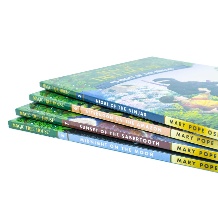 Magic Tree House Volumes 5-8 Boxed Set: Night of the Ninjas / Afternoon on the Amazon / Sunset of the Sabertooth / Midnight on the Moon (Magic Tree House (R)) - The Book Bundle