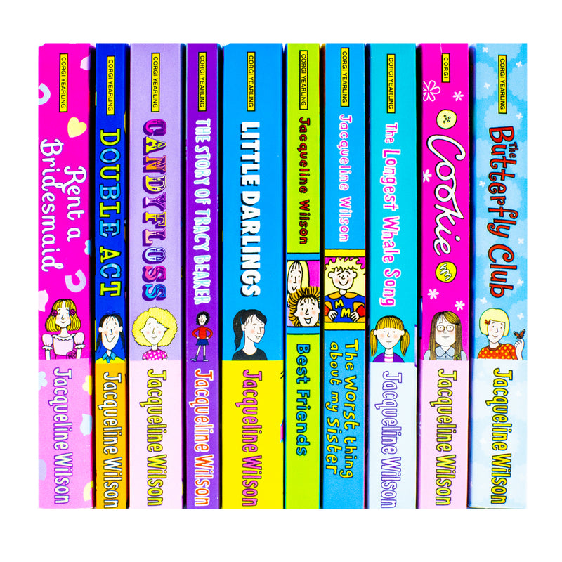 Collection of Jacqueline Wilson 10 books including Double Act, Tracy Beaker, Candyfloss, Rent a Bridesmaid, and more by Corgi Ltd.
