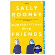 Paperback of Conversations With Friends by Sally Rooney, a fiction novel published by Faber & Faber, with a cover image showing the title and author.