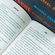 Set of six Gone series books by Michael Grant in paperback, featuring book covers from the Electric Monkey collection.