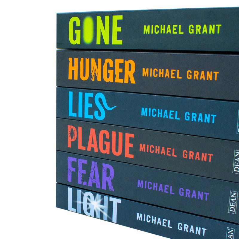 Paperback Gone 6 Books Collection Set by Michael Grant, fiction series, Electric Monkey edition, featuring book covers and titles.