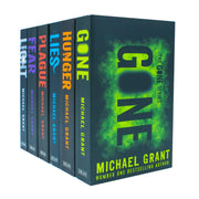 Six paperback books from the Gone series by Michael Grant, part of the Electric Monkey fiction collection, shown together.