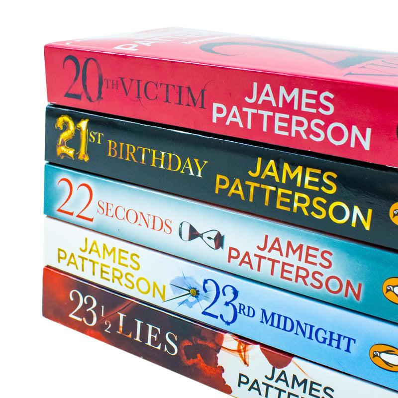 Set of five Women's Murder Club books by James Patterson in Penguin Ltd hardcover collection with colorful cover art.