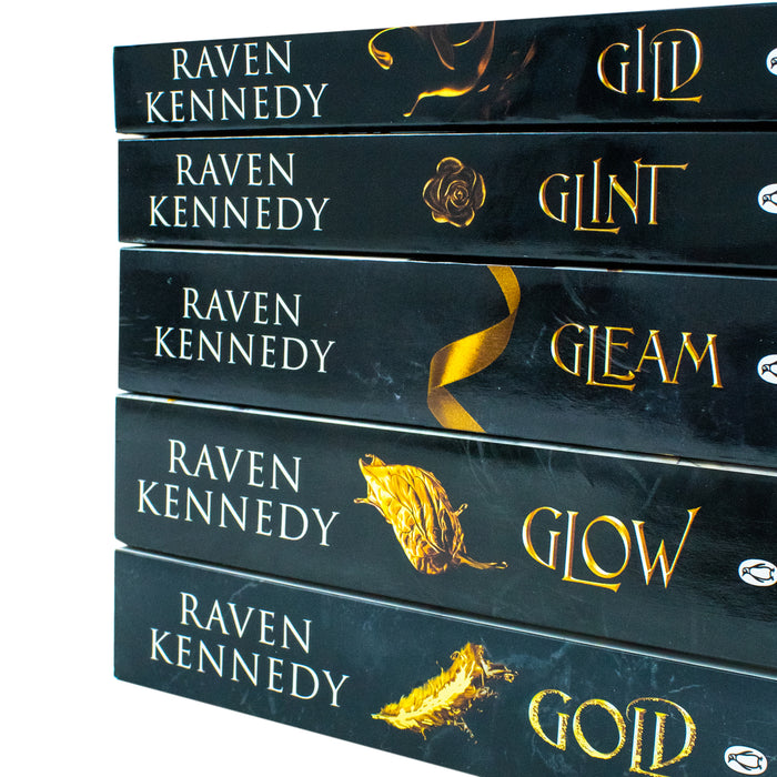 The Plated Prisoner Series 5 Books Collection Set by Raven Kennedy (Gild, Glint, Gleam, Glow, Gold) - The Book Bundle