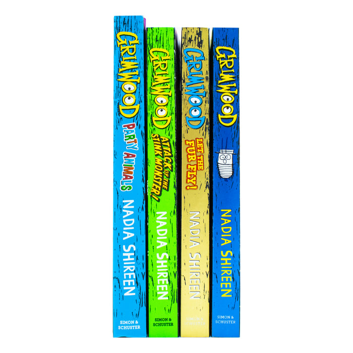 Grimwood Series 4 Books Collection Set by Nadia Shireen (Grimwood, Let The Fur Fly!, Attack of the Stink Monster!, Party Animals) - The Book Bundle