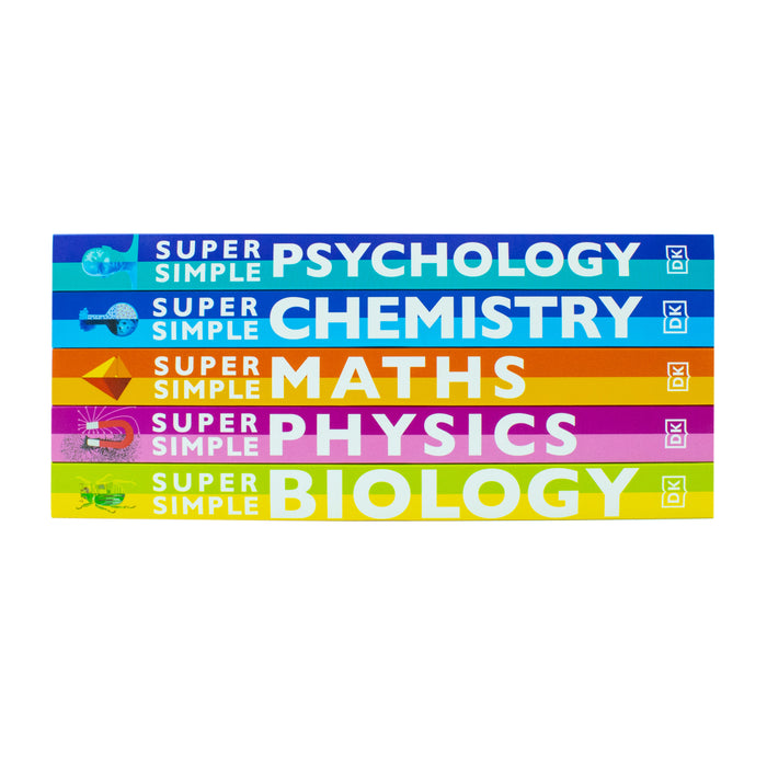 Super Simple The Ultimate Bitesize Study Guide 5 Books Collection Set By DK (Maths, Physics, Chemistry, Biology and Psychology) - The Book Bundle