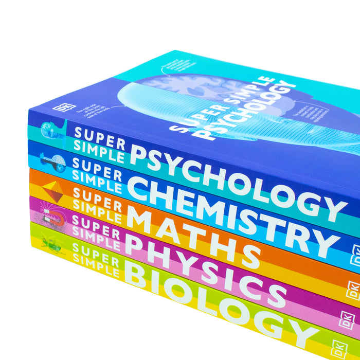 Super Simple The Ultimate Bitesize Study Guide 5 Books Collection Set By DK (Maths, Physics, Chemistry, Biology and Psychology) - The Book Bundle