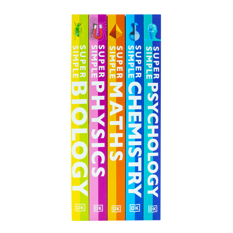 Super Simple The Ultimate Bitesize Study Guide 5 Books Collection Set By DK (Maths, Physics, Chemistry, Biology and Psychology) - The Book Bundle