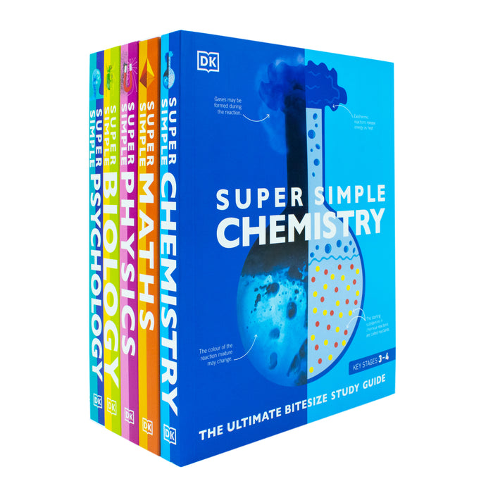 Super Simple The Ultimate Bitesize Study Guide 5 Books Collection Set By DK (Maths, Physics, Chemistry, Biology and Psychology) - The Book Bundle