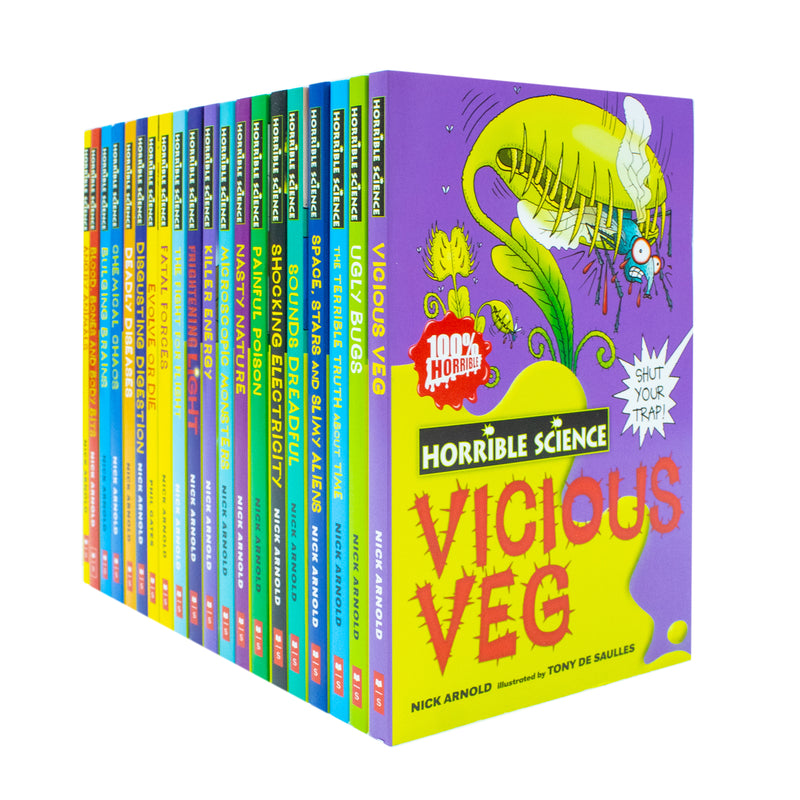 Horrible Science Bulging Box of Books 20 Books Box Set by Nick Arnold (Disgusting Digestion) - The Book Bundle