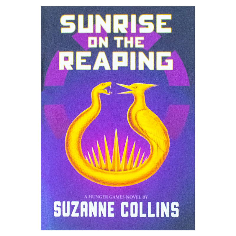 Hardcover of "Sunrise on the Reaping," a Hunger Games novel by Suzanne Collins, featuring a cover illustration in the image.