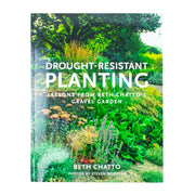 Paperback book cover of "Drought-Resistant Planting" by Beth Chatto and Steven Wooster, featuring a garden scene with drought-tolerant plants.
