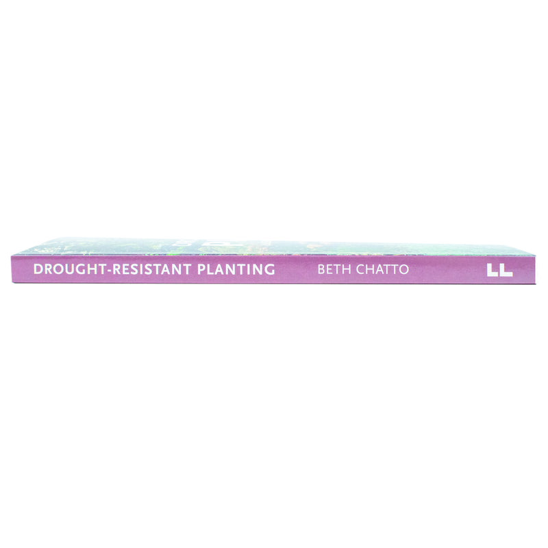Paperback book titled "Drought-Resistant Planting" by Beth Chatto and Steven Wooster, featuring a cover with drought-resistant plants.