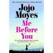 Set of three paperback fiction books by Jojo Moyes, including Me Before You, After You, and The One Plus One, published by Penguin Books.