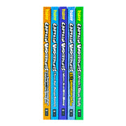 Five-book Captain Underpants collection set by Dav Pilkey featuring colorful covers, including Attack of the Talking Toilets, for kids.