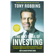 Cover of "The Holy Grail of Investing" by Tony Robbins, a financial strategies book with a white and gold design.