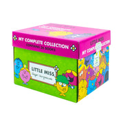 Set of 36 Little Miss books by Roger Hargreaves in a box set, featuring colorful covers from the Egmont collection.