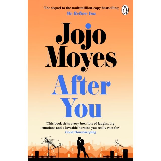 Three paperback fiction books by Jojo Moyes, including "Me Before You," "After You," and "The One Plus One" from Penguin Books.