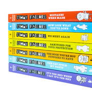 Seven-book Timmy Failure series collection by Stephan Pastis, featuring colorful covers from Walker Books.