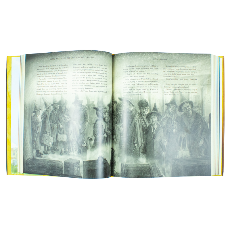 Hardcover of Harry Potter and the Order of the Phoenix illustrated edition by J.K. Rowling and Jim Kay, featuring magical cover art.