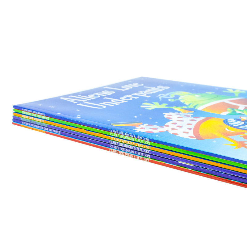 Six-book Aliens Love Underpants Series 6 set by Claire Freedman and Ben Cort, children's books from Simon & Schuster.