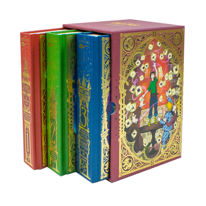 Harry Potter 1-3 Box Set: MinaLima Edition (Harry Potter (english), 1) by J.K. Rowling Hardcover - The Book Bundle