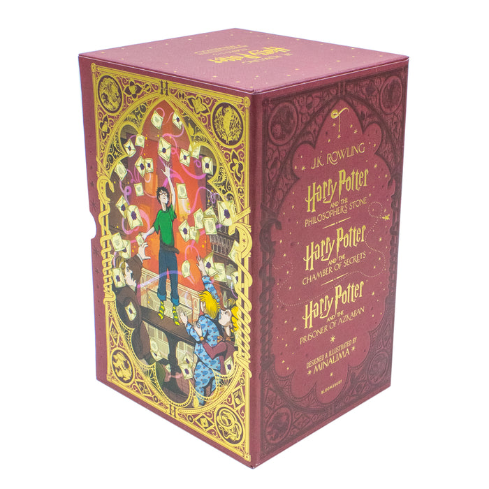 Harry Potter 1-3 Box Set: MinaLima Edition (Harry Potter (english), 1) by J.K. Rowling Hardcover - The Book Bundle