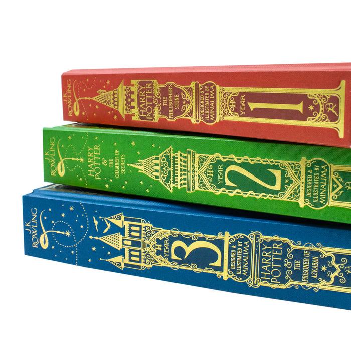 Harry Potter 1-3 Box Set: MinaLima Edition (Harry Potter (english), 1) by J.K. Rowling Hardcover - The Book Bundle