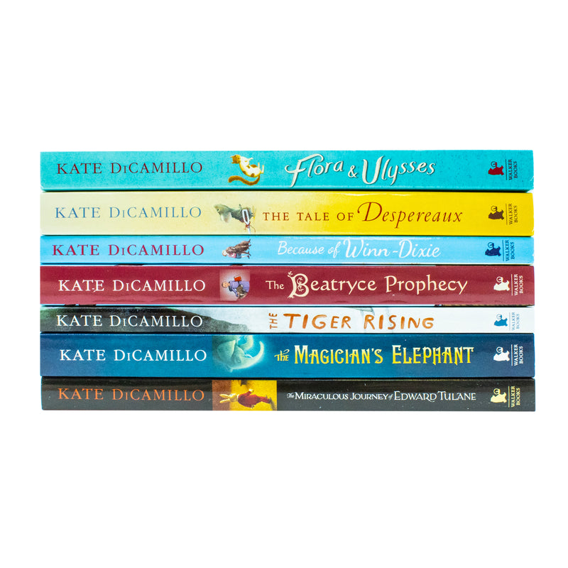 Kate DiCamillo classic 7-book collection box set including Tiger Rising and Flora & Ulysses, published by Walker Books Ltd.