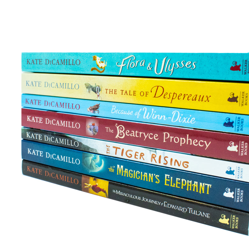 Kate DiCamillo classic 7-book collection box set by Walker Books Ltd, featuring Tiger Rising and Flora & Ulysses.