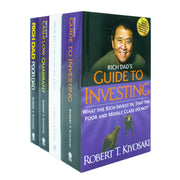 Four books from Robert T. Kiyosaki's collection including Rich Dad Poor Dad and Cashflow Quadrant, published by Plata Publishing Ltd.