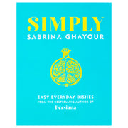 Hardcover of Simply: Easy Everyday Dishes by Sabrina Ghayour, featuring colorful images of Middle Eastern-inspired recipes on the cover.