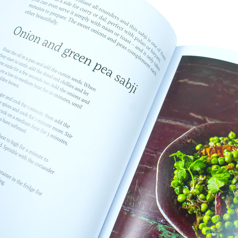 Hardcover of Chetna Makan's "Chetna's Healthy Indian" vegetarian recipe book with colorful cuisine images.