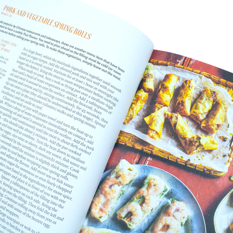 Book cover of "Curry Guy Thai" by Dan Toombs, featuring Thai cuisine and vibrant dish images on the front.