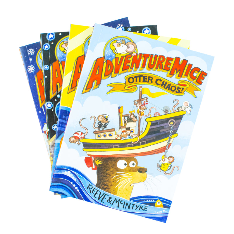 Adventure Mice 4 Books Collection Set by Reeve and McIntyre (Mice on the Ice, Otter Chaos, Mermouse Mystery, Mice on the Moon) - The Book Bundle