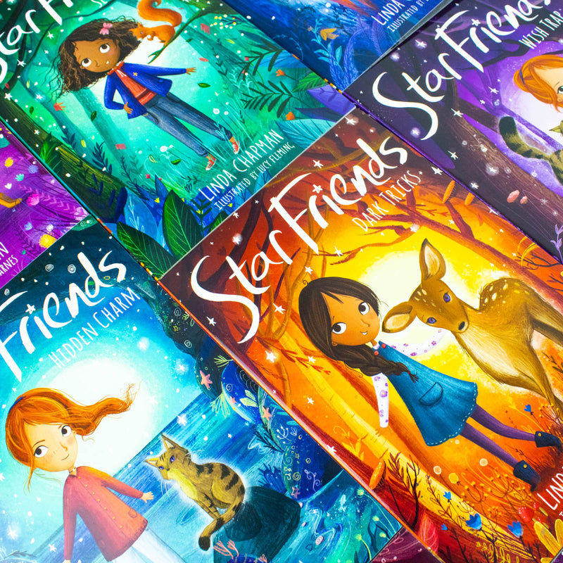 LittleTiger Star Friends Series 9 books collection set by Linda Chapman, including Mirror Magic and Wish Trap, featuring colorful cover art