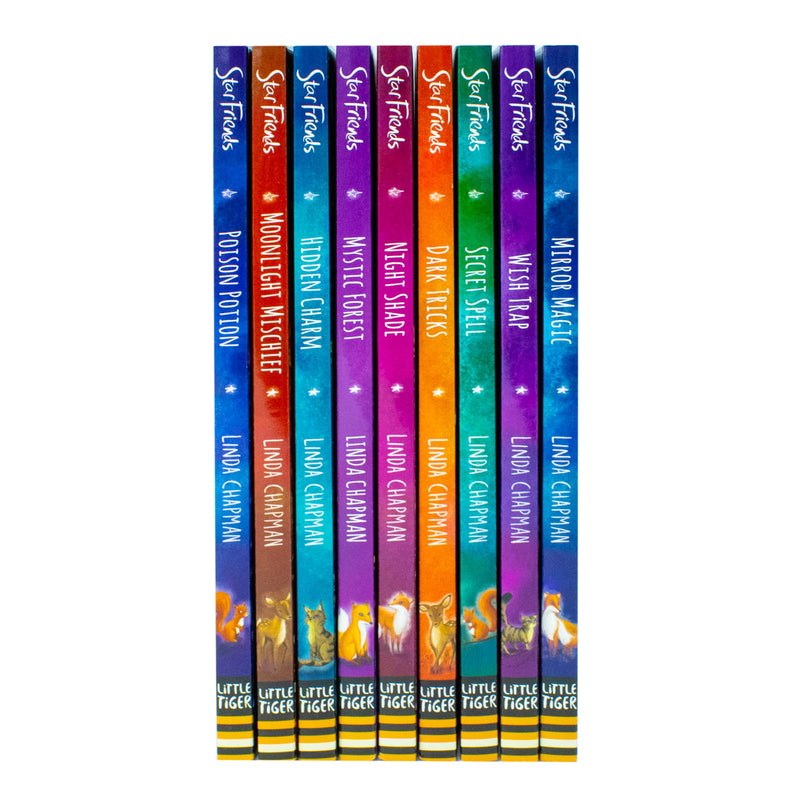 LittleTiger Star Friends Series 9 books collection by Linda Chapman, featuring Mirror Magic and Wish Trap on the cover.
