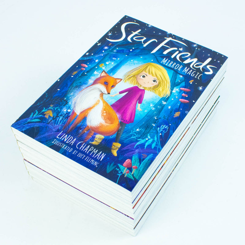 LittleTiger Star Friends Series 9 books collection by Linda Chapman featuring Mirror Magic and Wish Trap, colorful book covers.