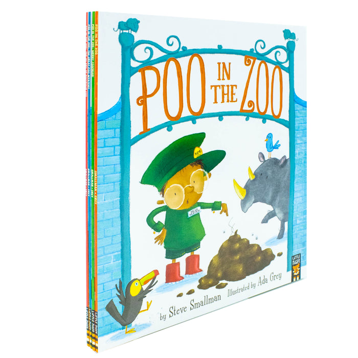 Pooh in the Zoo Series 4 Books Collection Set By Smallman & Grey(Pooh in the Zoo, Merry Poopmas!, The Great Poo Mystery & The Island of Dinosaur Poo) - The Book Bundle