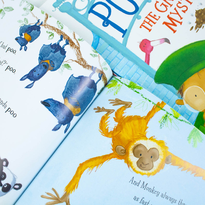 Pooh in the Zoo Series 4 Books Collection Set By Smallman & Grey(Pooh in the Zoo, Merry Poopmas!, The Great Poo Mystery & The Island of Dinosaur Poo) - The Book Bundle
