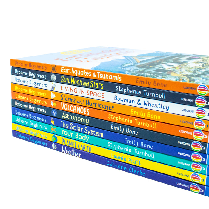 Usborne Beginners Science 10 Books Collection Set (Sun, Moon and Stars