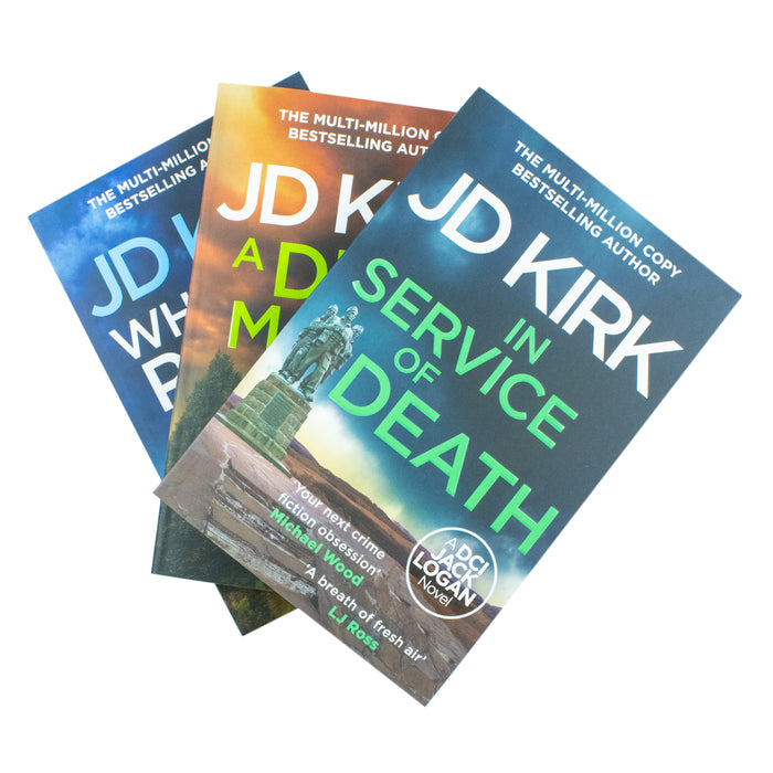 DCI Logan Crime Thrillers 3 Books Collection Set by JD Kirk Books (17-19) (In Service of Death, Where the Pieces Lie, A Dead Man Walking) - The Book Bundle