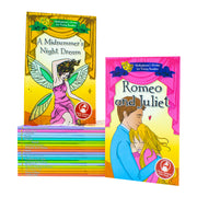 Set of William Shakespeare storybooks for young readers by Fox Eye Publishing, featuring 20 colorful illustrated books.